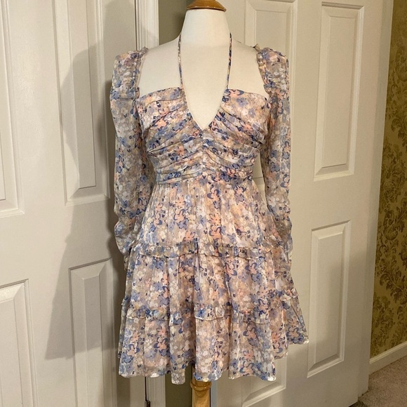 NWOT Astr Floral Halter Dress Size Medium - Picture 1 of 14